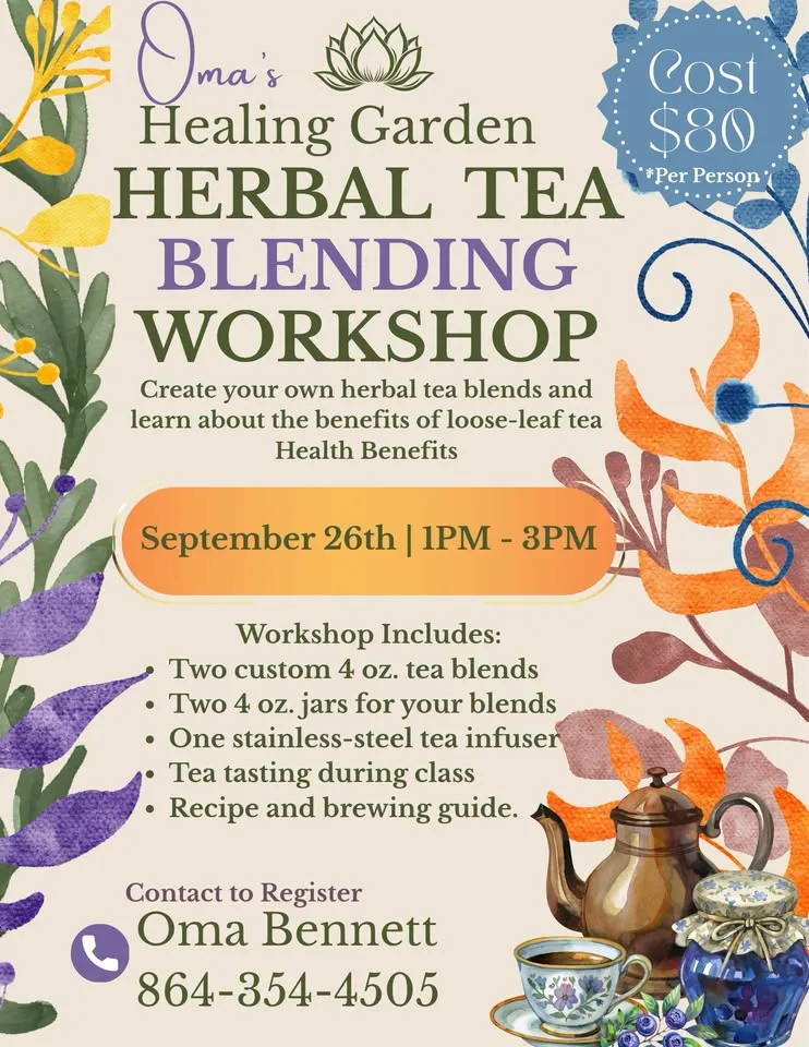 🌿Herbal Tea Blending Workshop at Oma’s Healing Garden 🌿
