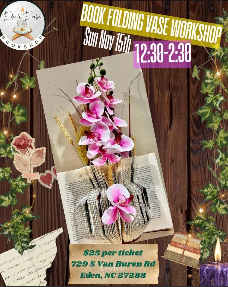 Book Folding Flower Vase Workshop *Tix Req’d*