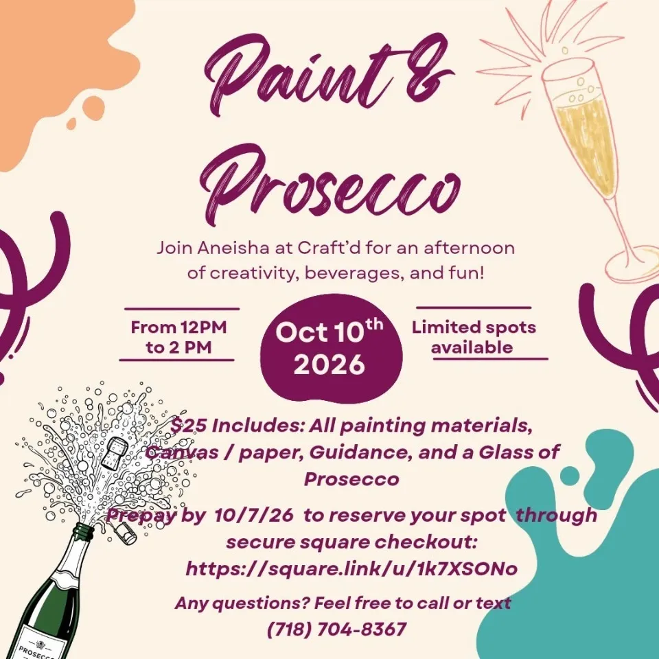 Paint and Prosecco at Crafte'd