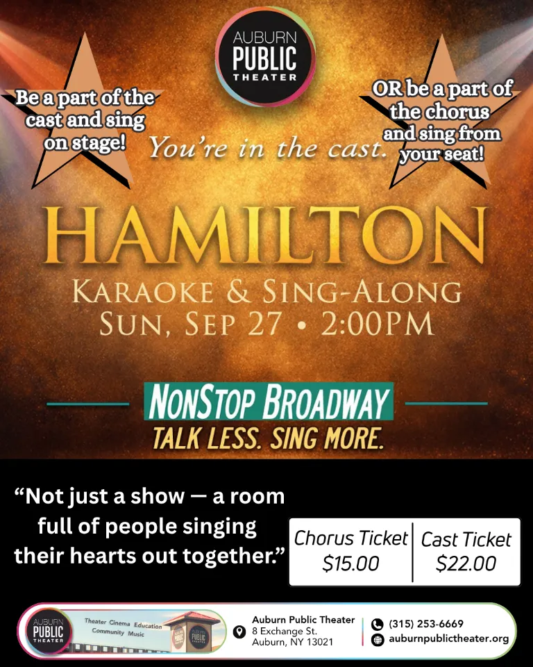 Single Event NonStop Broadway: Hamilton Karaoke and Sing-Along