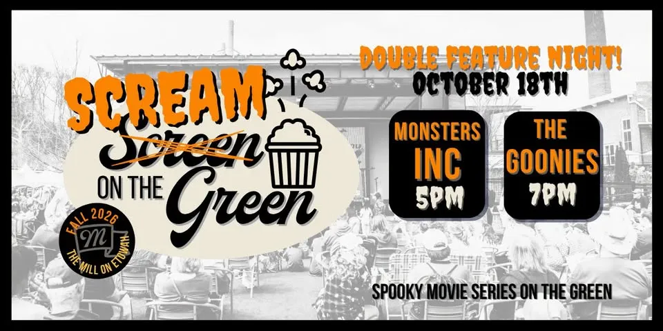Scream on The Green Spooky Movie Series at The Mill on Etowah - DOUBLE FEATURE