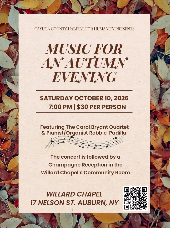 Single Event Music for an Autumn Evening Saturday October 10th | 7 PM