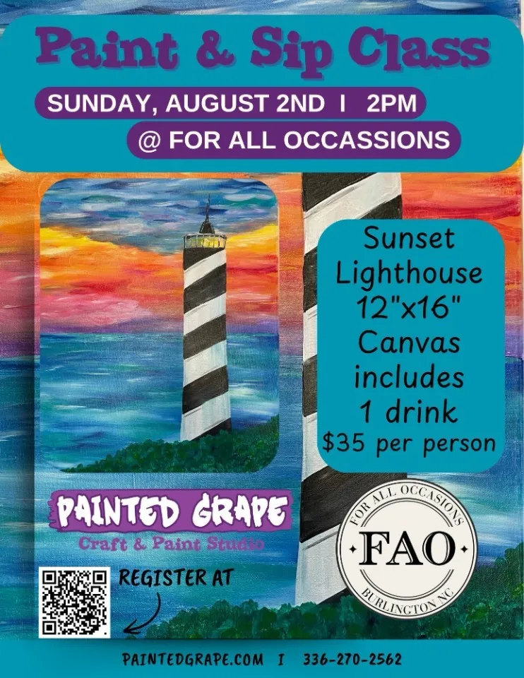 Sunset Lighthouse Paint & Sip Class