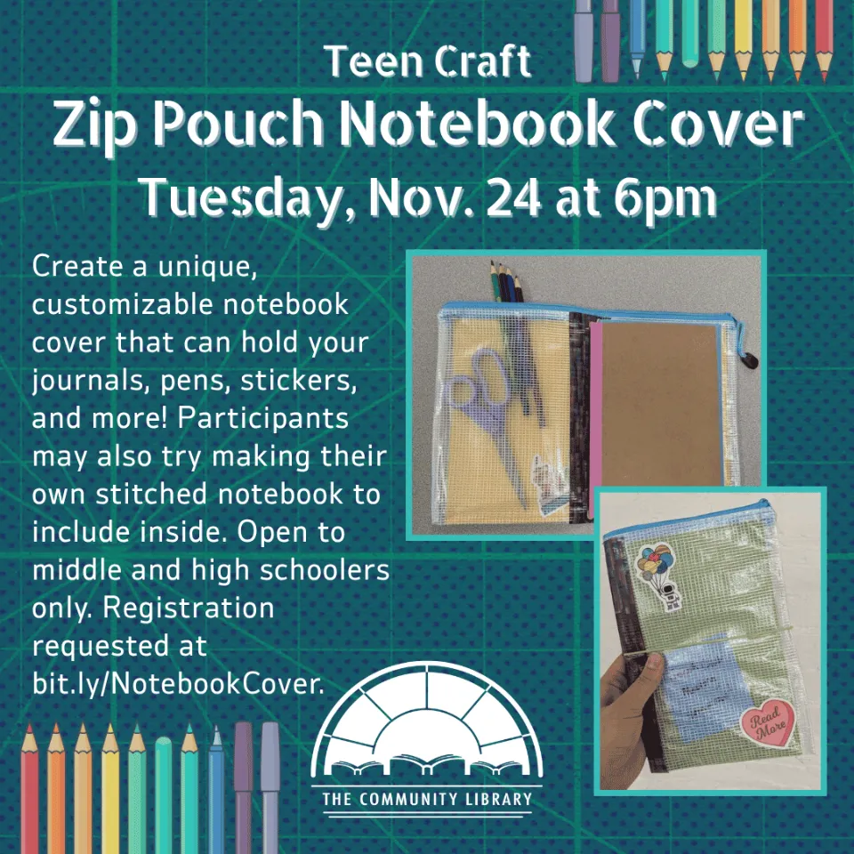 Teen Craft: Zip Pouch Notebook Cover