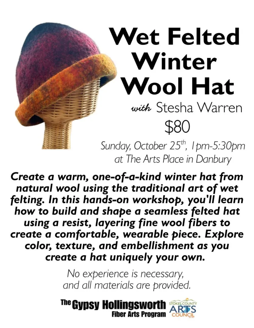 Wet Felted Winter Wool Hat with Stesha Warren