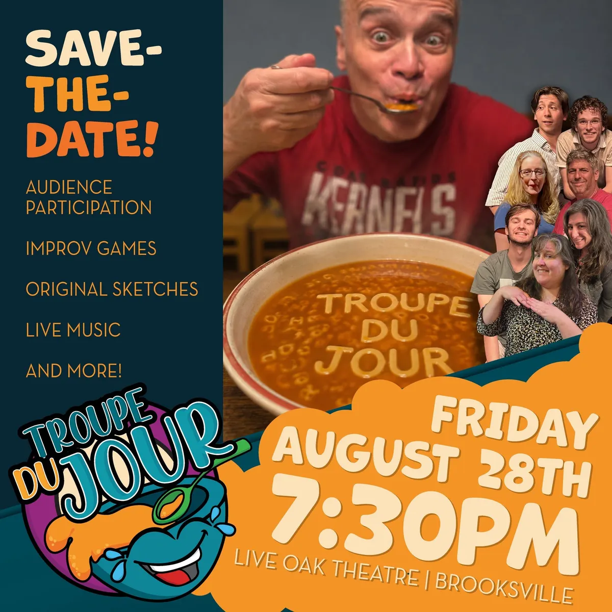 SAVE-THE-DATE! Troupe Du Jour at The Live Oak Theatre