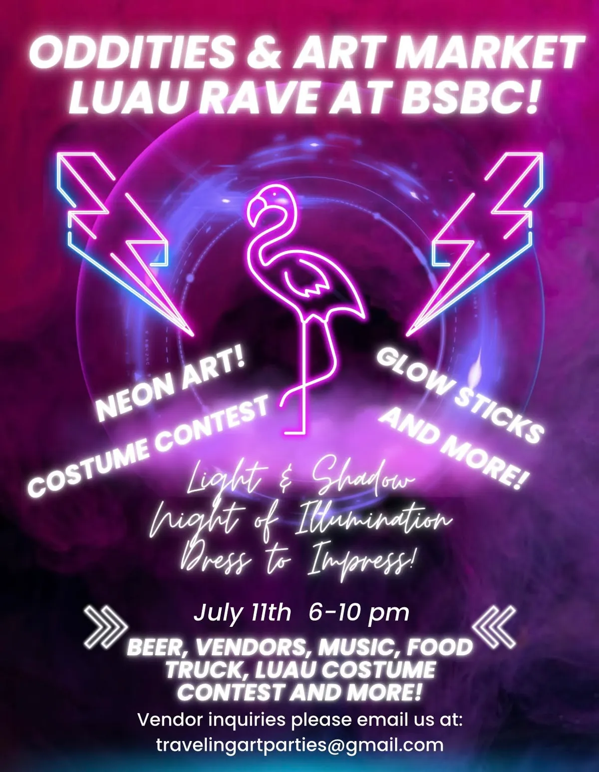 Oddities & Art Market Luau Rave at BSBC!