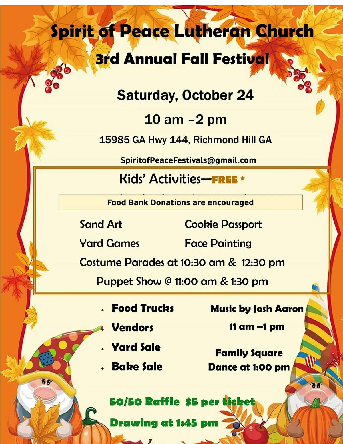 Spirit of Peace 2026 Fall Festival