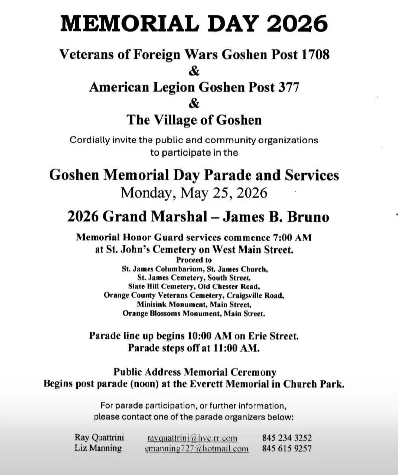 Goshen Memorial Day Parade and Services
