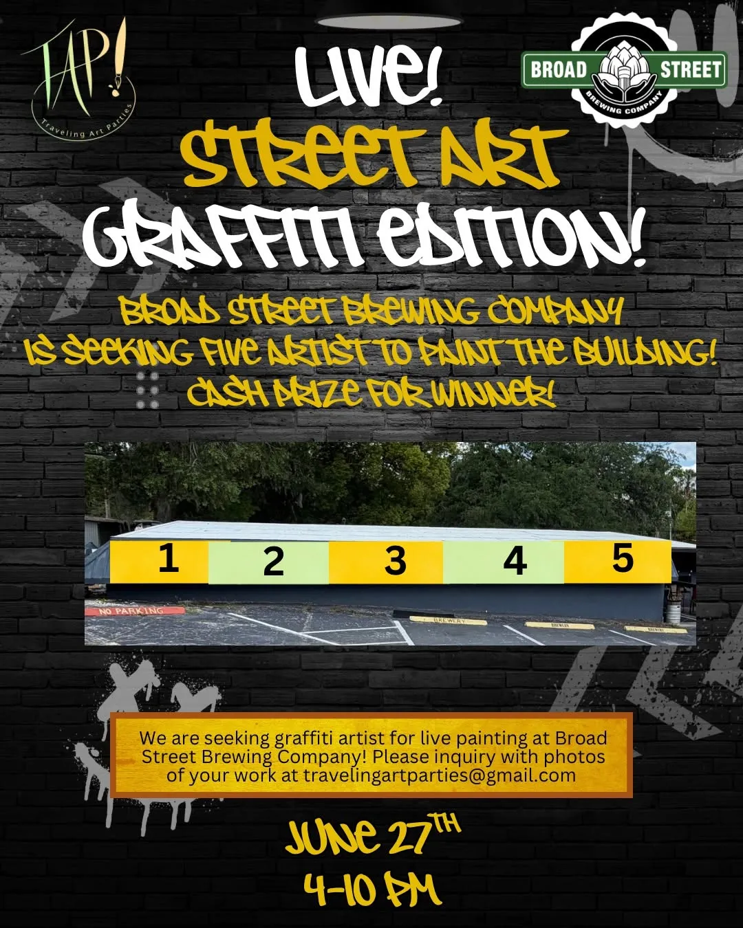 Live Street Art: Graffiti Edition at Broad Street Brewing Company!