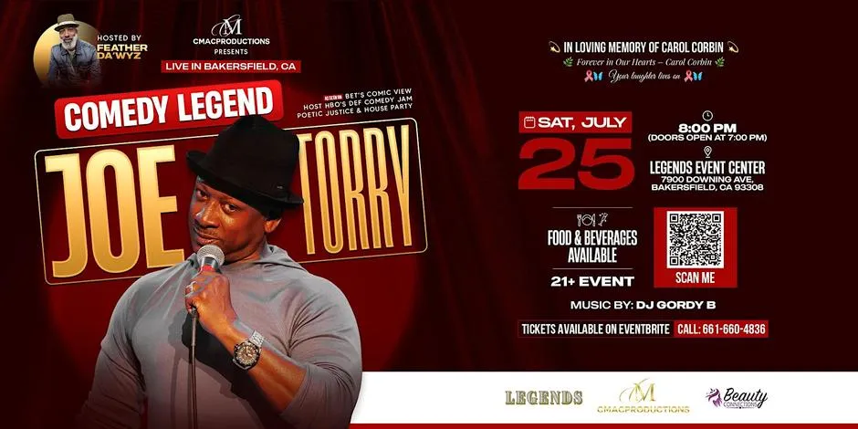 C MAC PRODUCTIONS Presents Comedy Legend Joe Torry