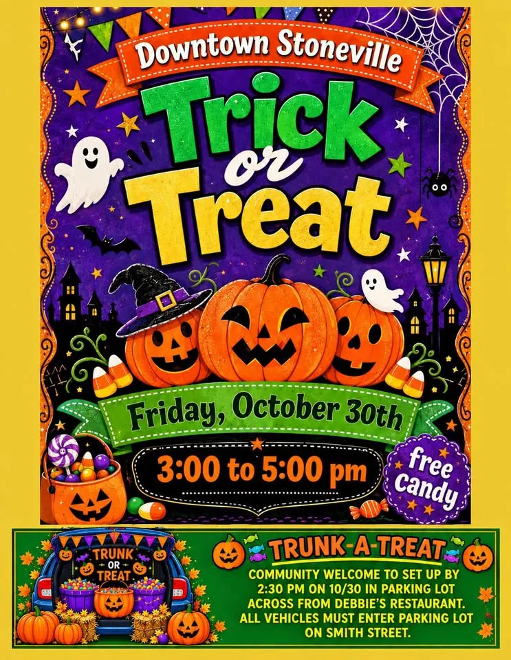 Downtown Stoneville Community Trick or Treat and Trunk a Treat