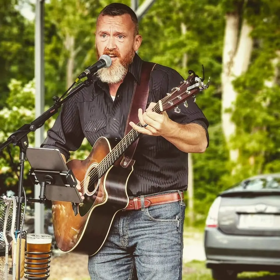Erik Gaines in the brewery courtyard