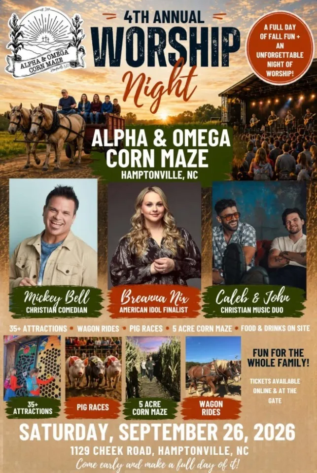 4th Annual Worship Night at Alpha & Omega Corn Maze