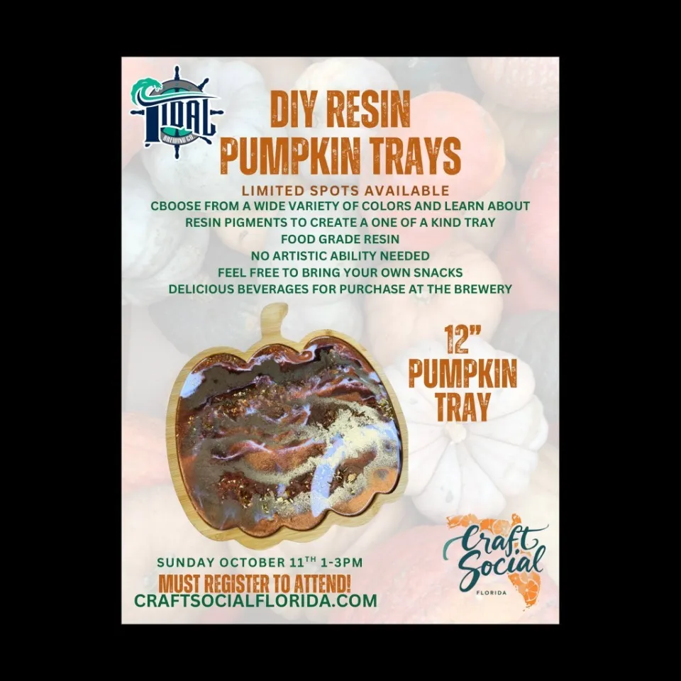 DIY Resin Pumpkin Charcuterie Trays at Tidal Brewing Co