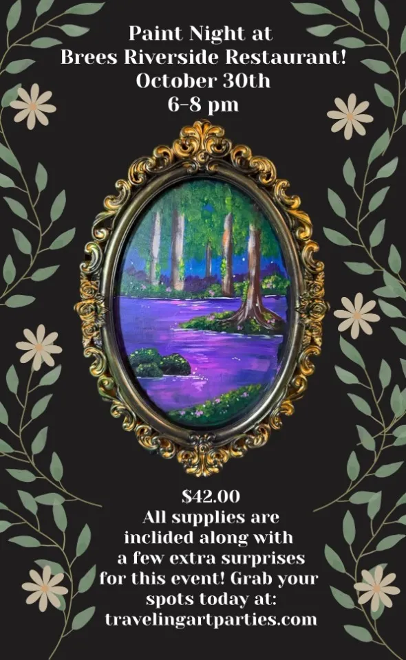 Fantasy Forest on Gold Mirrors at Brees Riverside Restaurant!