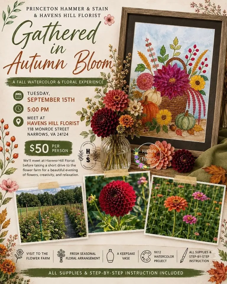 Gathered in Autumn Bloom: A Fall Watercolor & Floral Experience