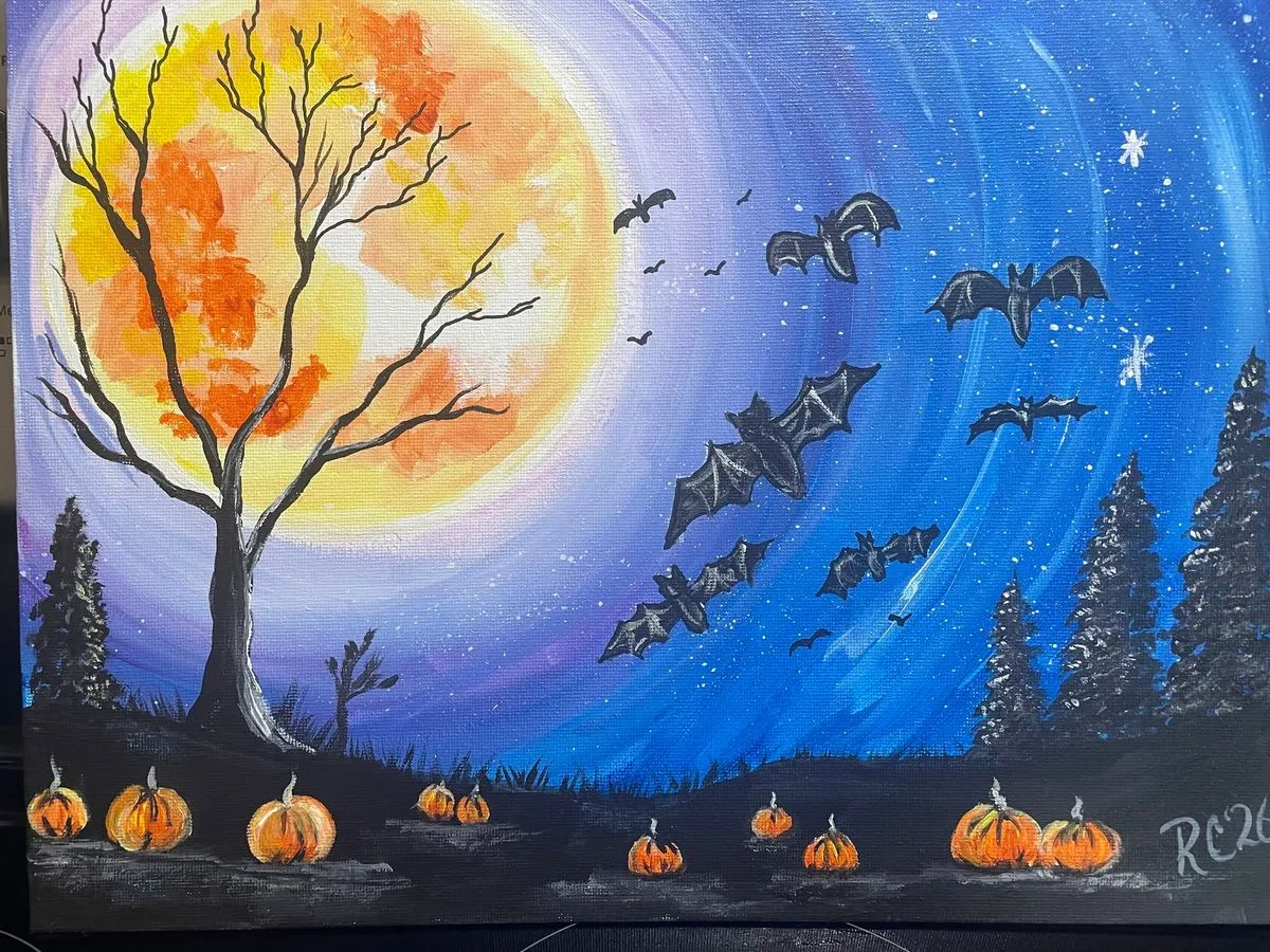 Midnight and Moonlight- A Spooky Painting Party