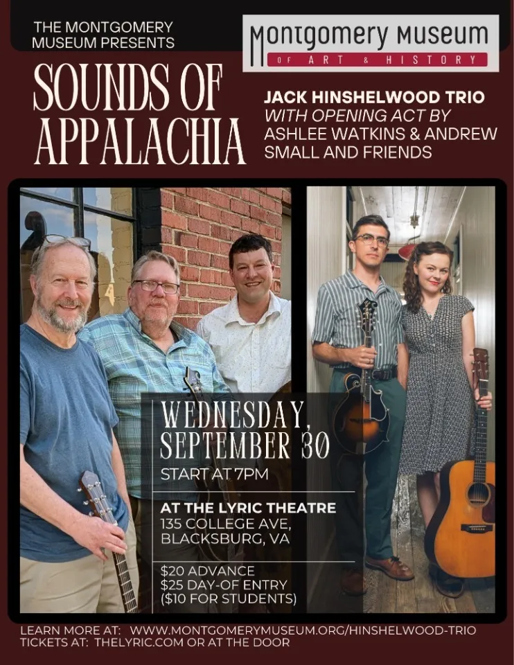 Sounds of Appalachia: Jack Hinshelwood Trio with opening act by Ashlee Watkins & Andrew Small and Friends