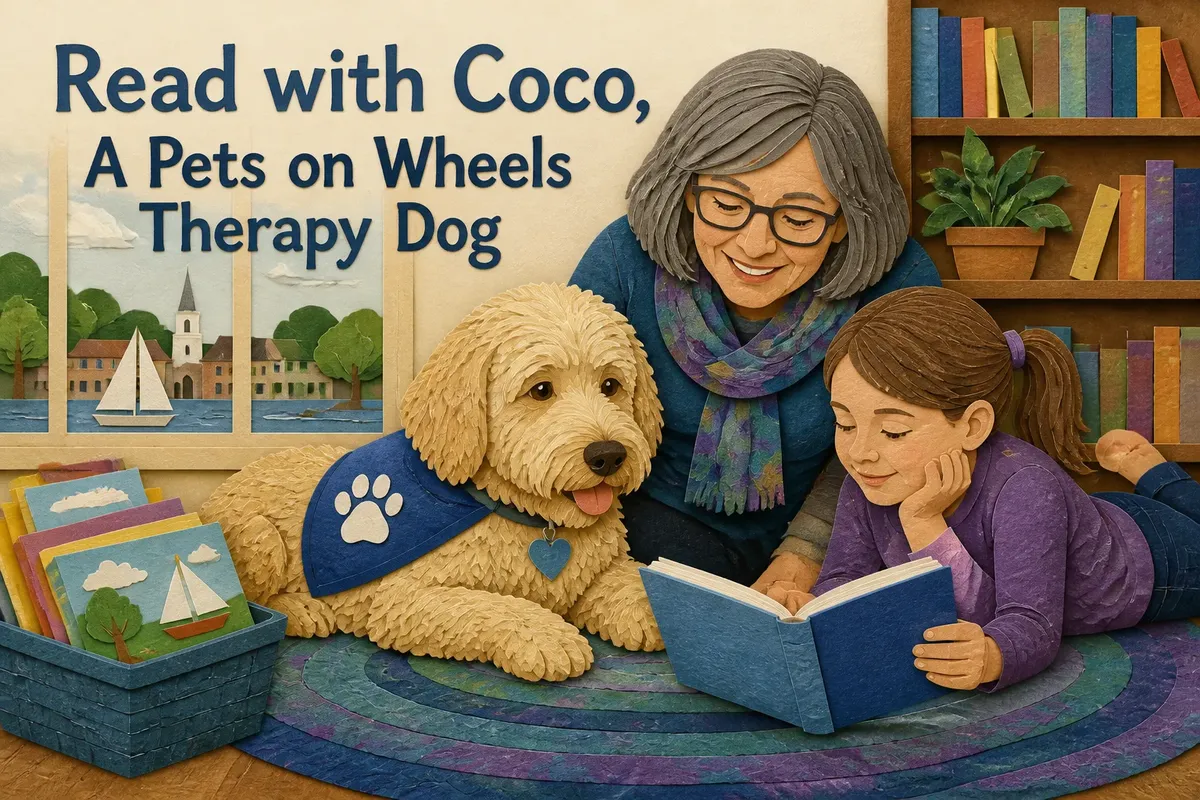Read with Coco, A Pets on Wheels Therapy Dog