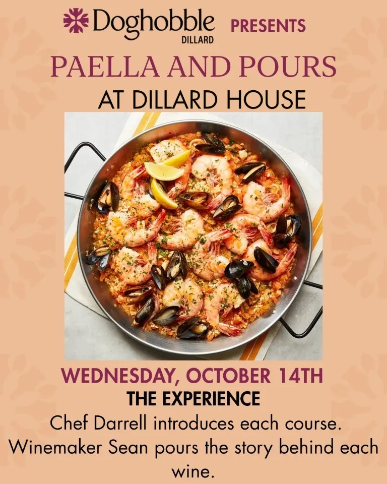Doghobble Dillard Presents Paella and Pours at the Dillard House