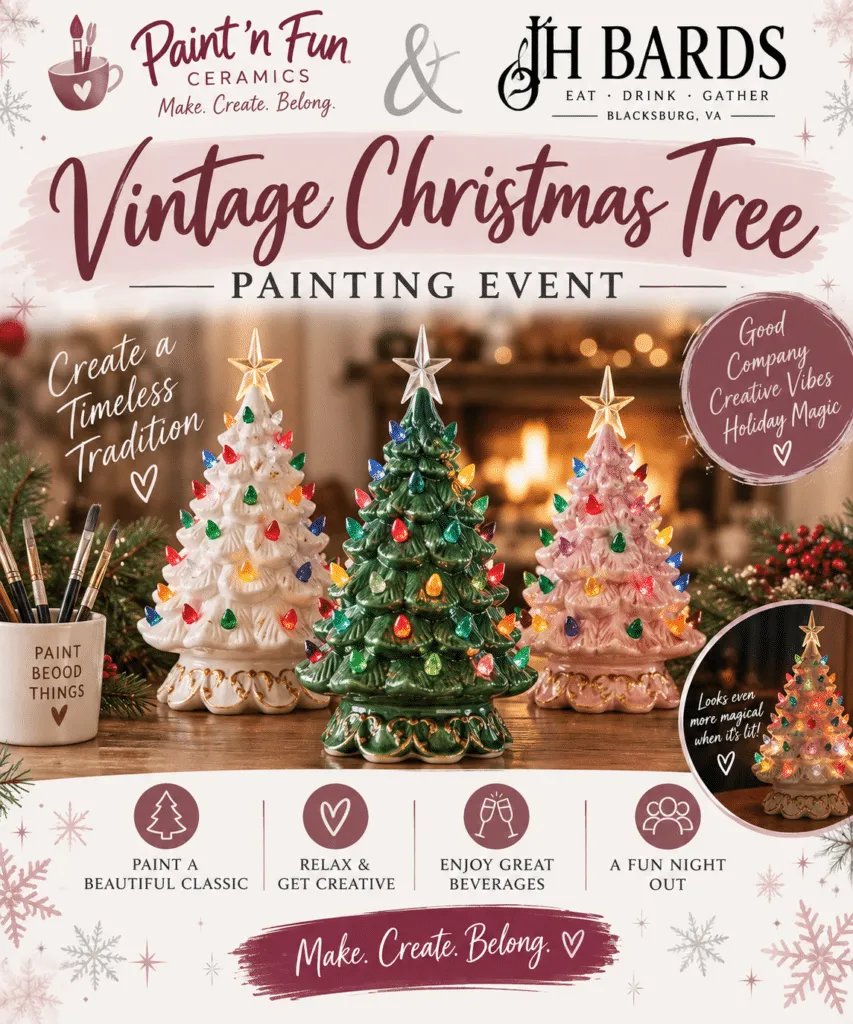 Vintage Christmas Tree Painting at JH Bards