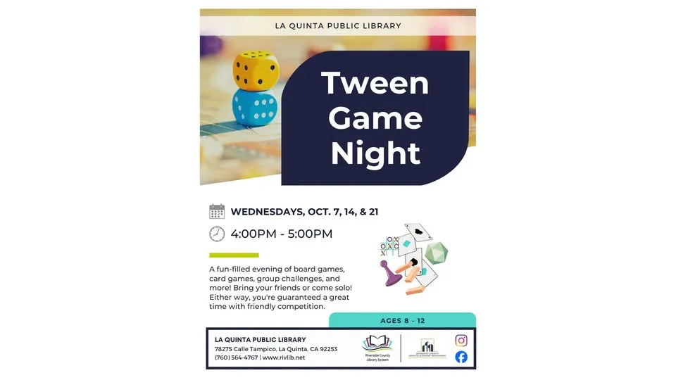 Single Place Template Tween Game Night