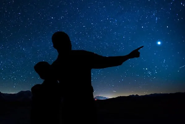 Star Gazing Under A Desert Full Moon