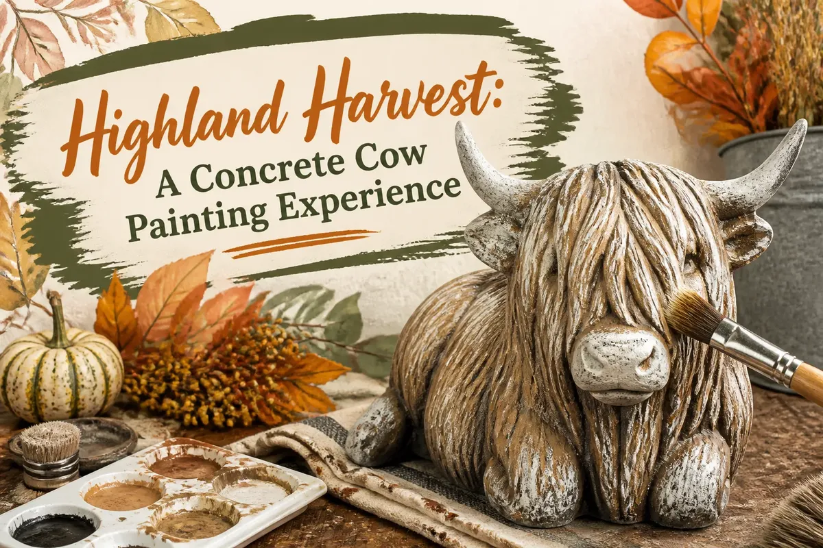 Highland Harvest: A Concrete Cow Painting Experience