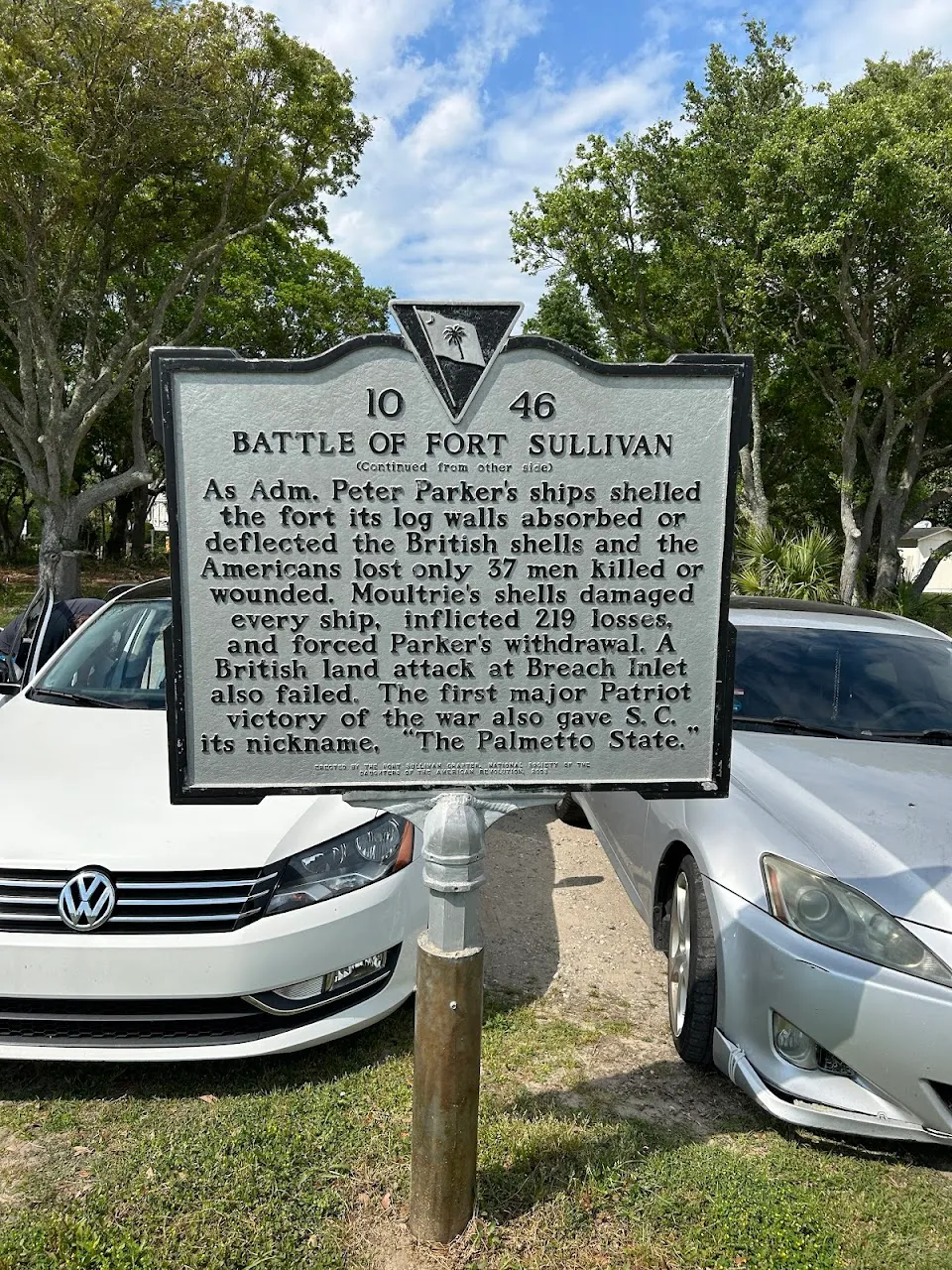 Battle of Fort Sullivan Historical Marker