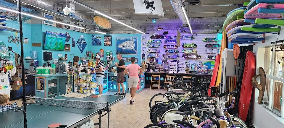 OCEAN INLET SURF SHOP, CAFE, BISON BURGER, ICE CREAM, BAIT & TACKLE, RENTALS