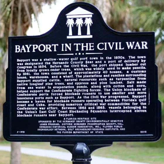 Bayport in the Civil War/Battle of Bayport Historic Marker