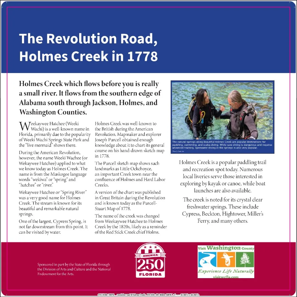 Vernon Wayside Park - Holmes Creek in 1778