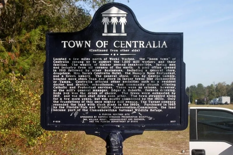 Town of Centralia Historic Marker