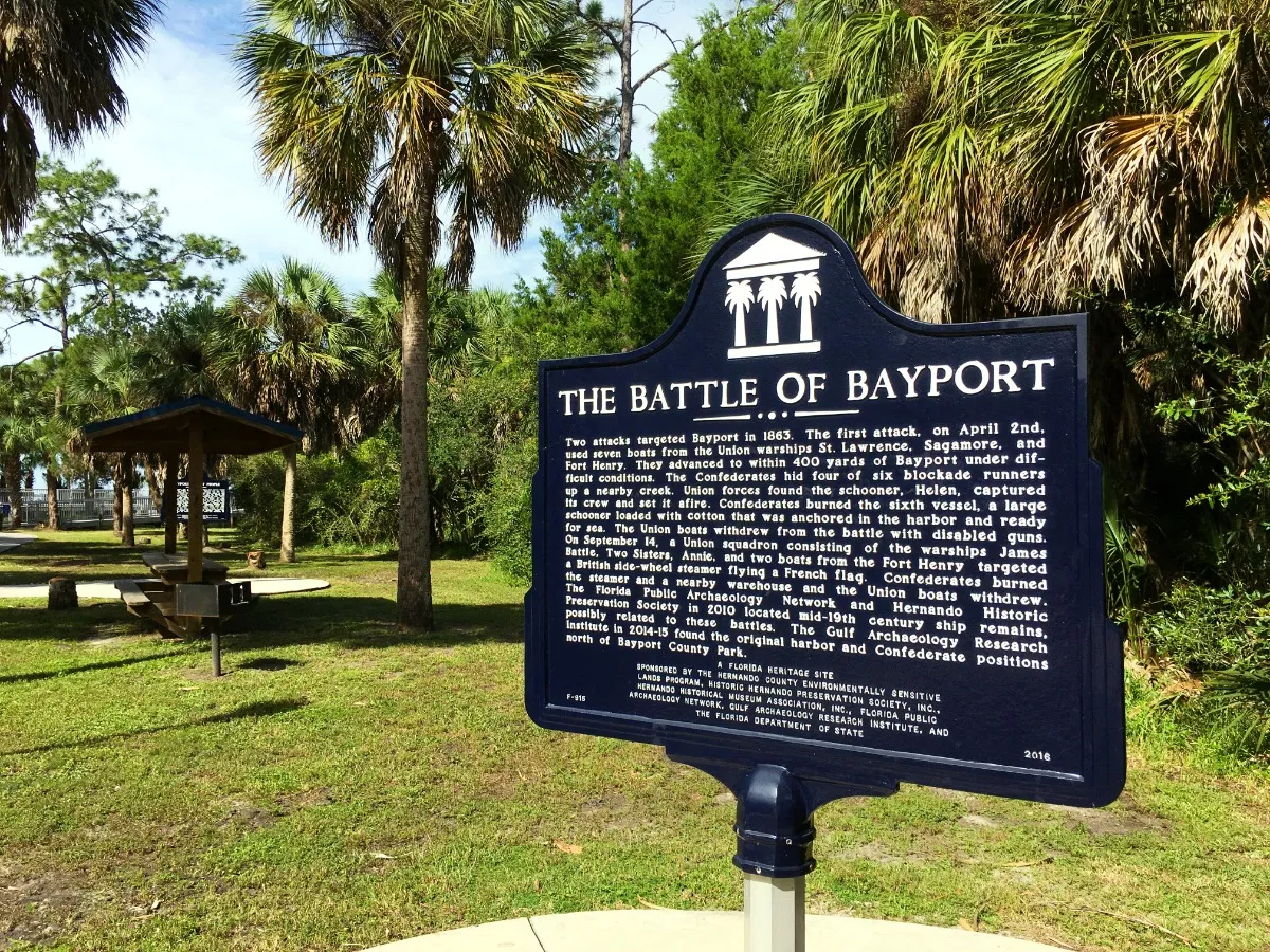Bayport in the Civil War/Battle of Bayport Historic Marker